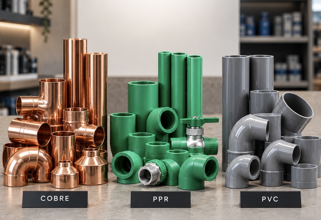 Fittings de cobre, bronce, PPR y PVC